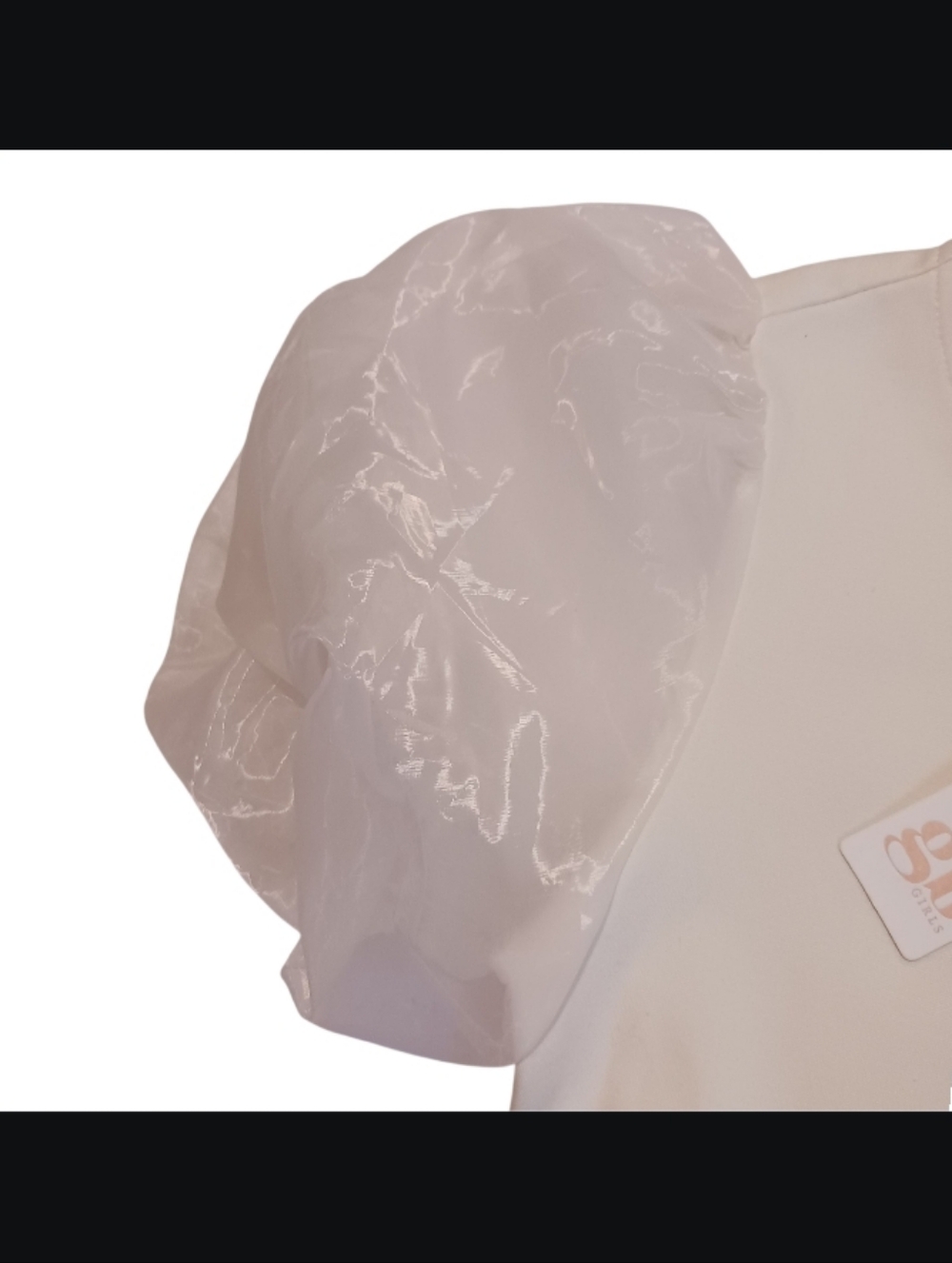 GB Girls Organza Puff Sleeve One-Piece Knit Bodysuit - Picture 3 of 7